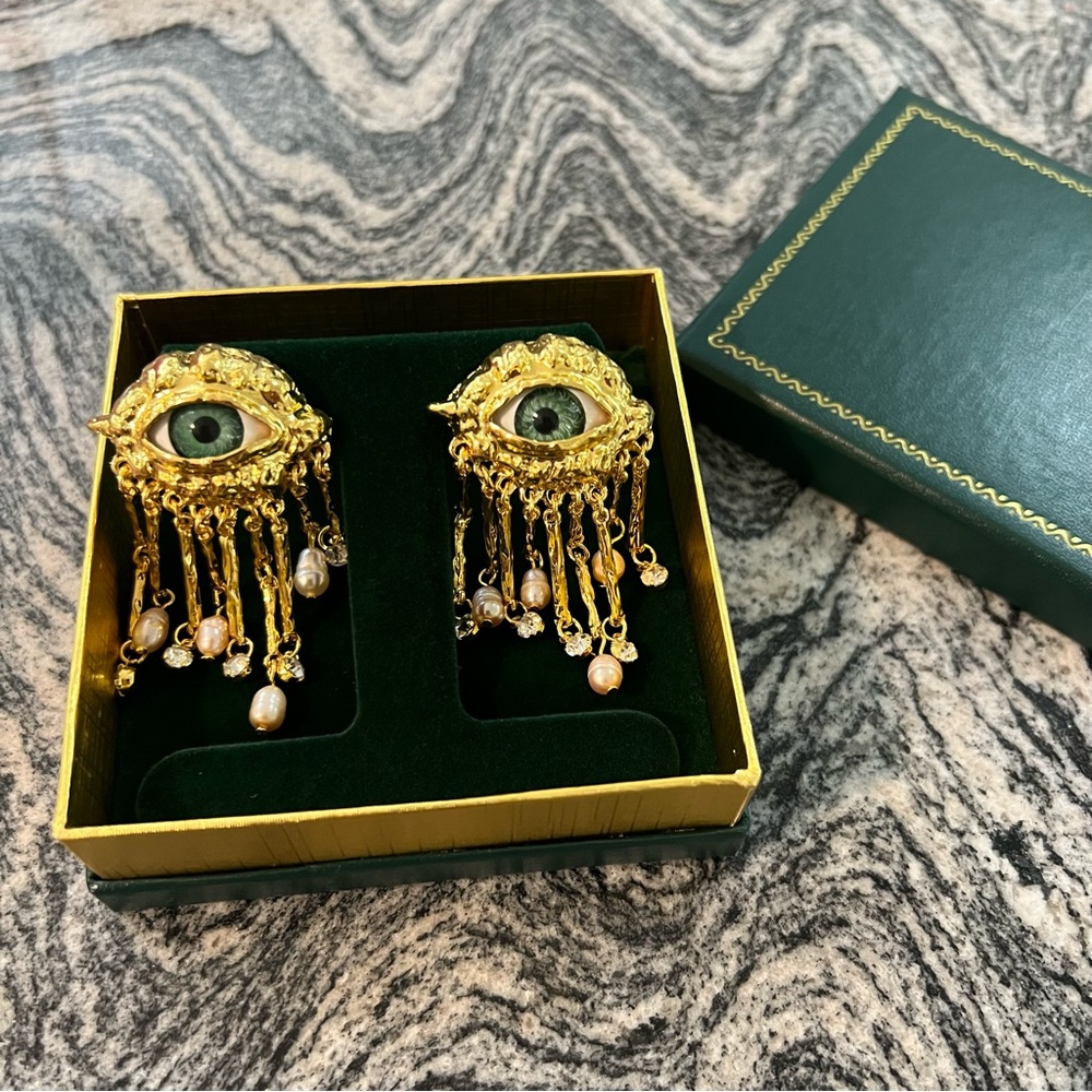 Lovers Eye Victorian Earrings, Women's Vintage Eye Earrings, Baroque-Sty… - Picture 6 of 14